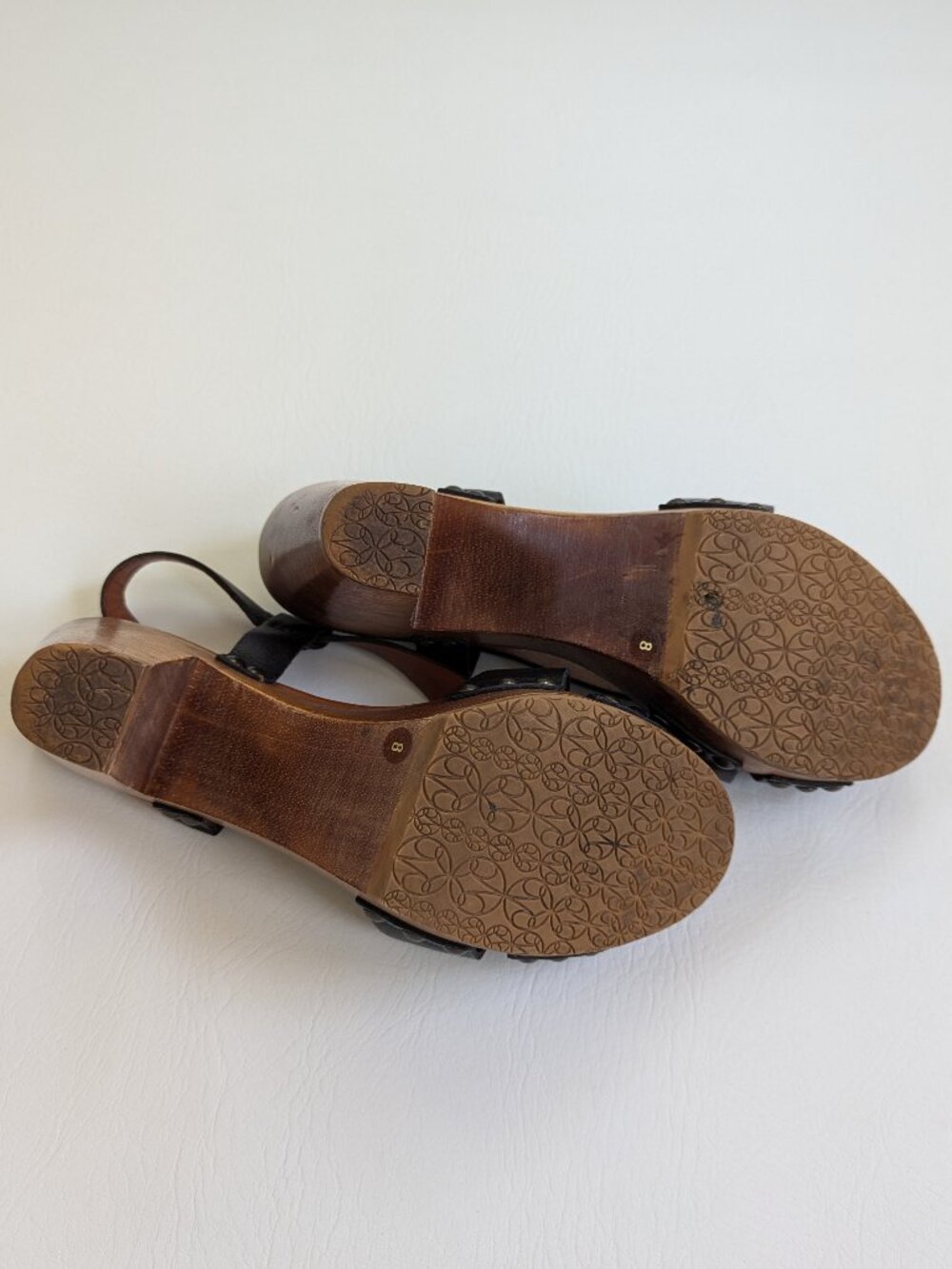 Johnston & Murphy Justine Leather And Wooden Sandals Size 8 - Picture 8 of 8
